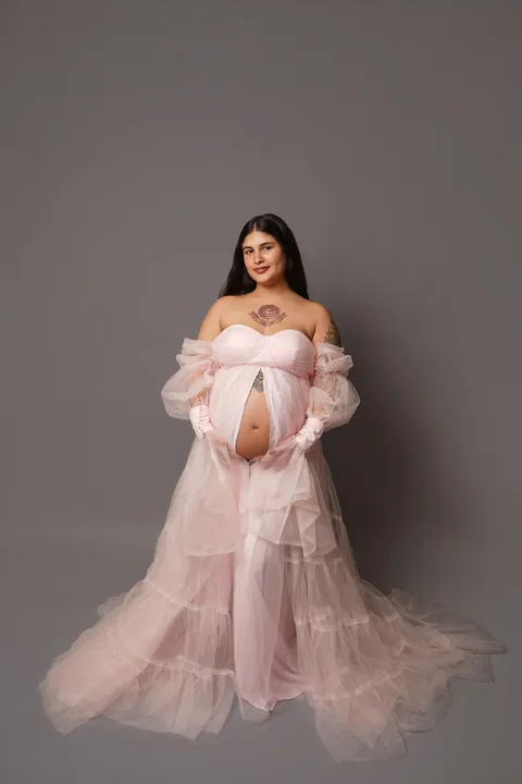 Bata rosa pálido de tul