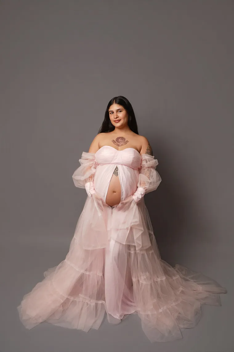 Bata rosa pálido de tul