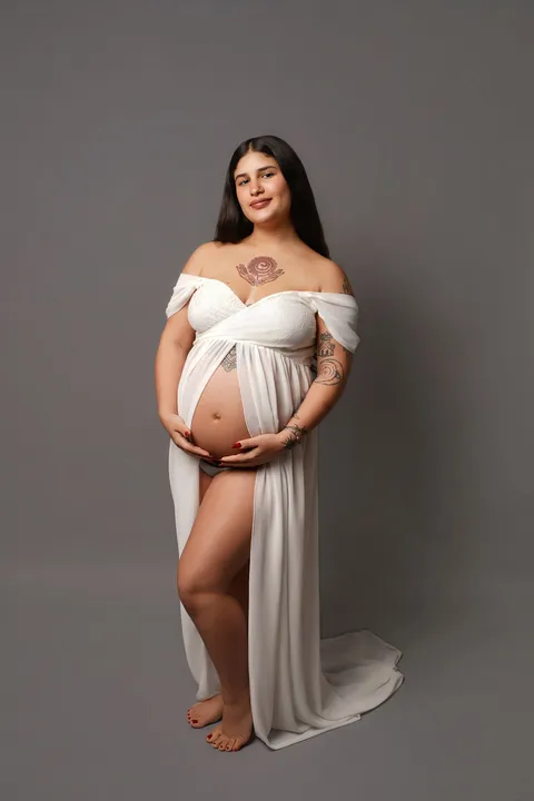Vestido blanco drapeado