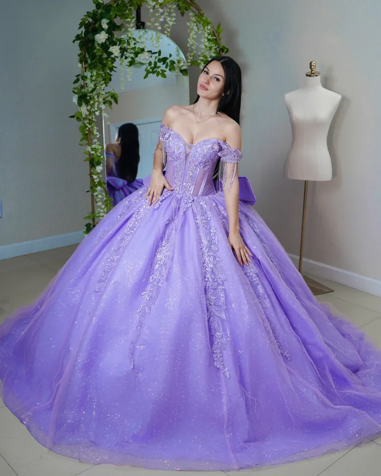 Vestido lavanda de tul